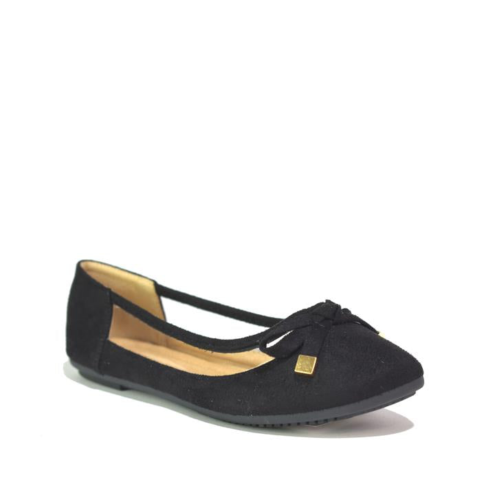 Women’s Flats LSH-8990 in Black Microfibre
