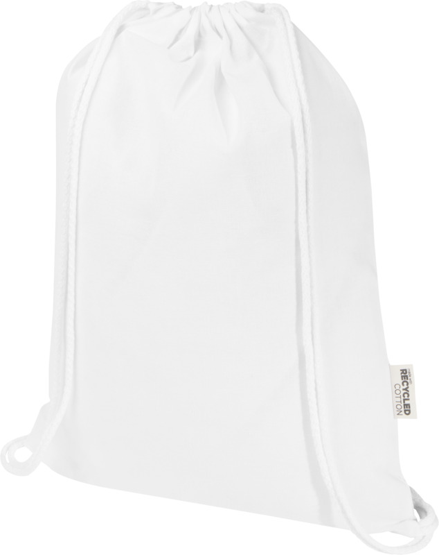 Peru Blend 180 g/m² GRS recycled drawstring bag 5L in White